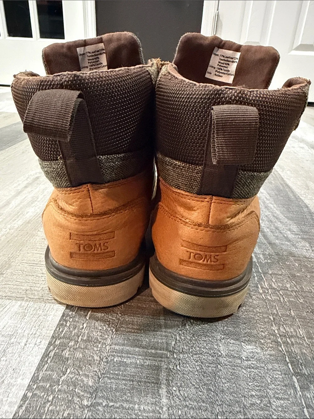 Toms Men's Brown Leather Lace-Up Boots